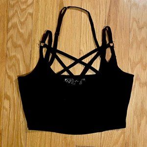 Black Strappy Star Tank Top - Dolls Kill Killstar